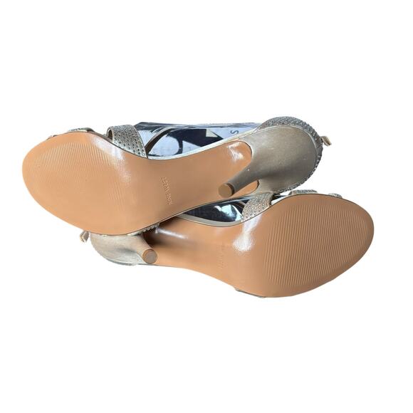 NWB Nine West Asvelia Satin Dressy Mid Heel Evening Sandal Ivory Women’s 10M - Picture 5 of 5